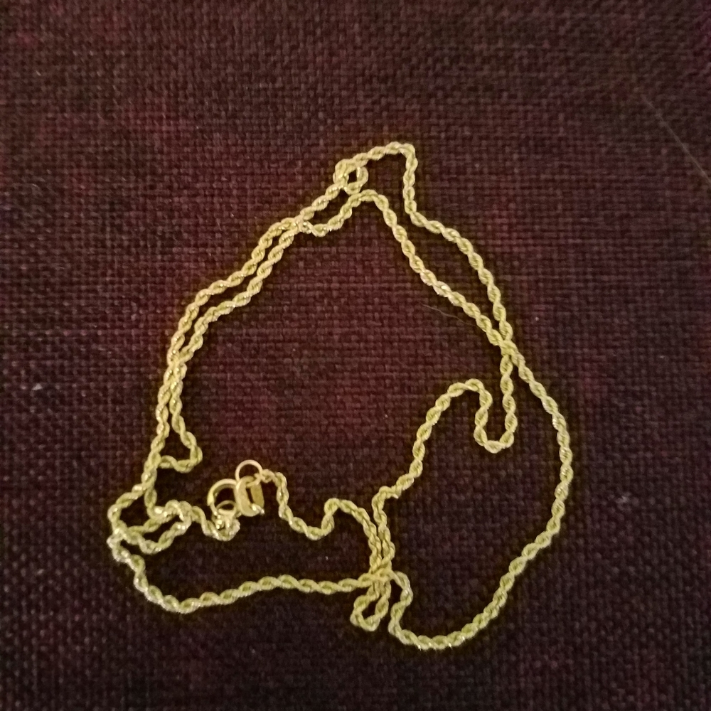 14K Gold Rope Chain Necklace